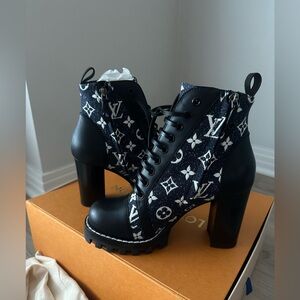 NEW Louis Vuitton Star Ankle Boot Denim Size 37